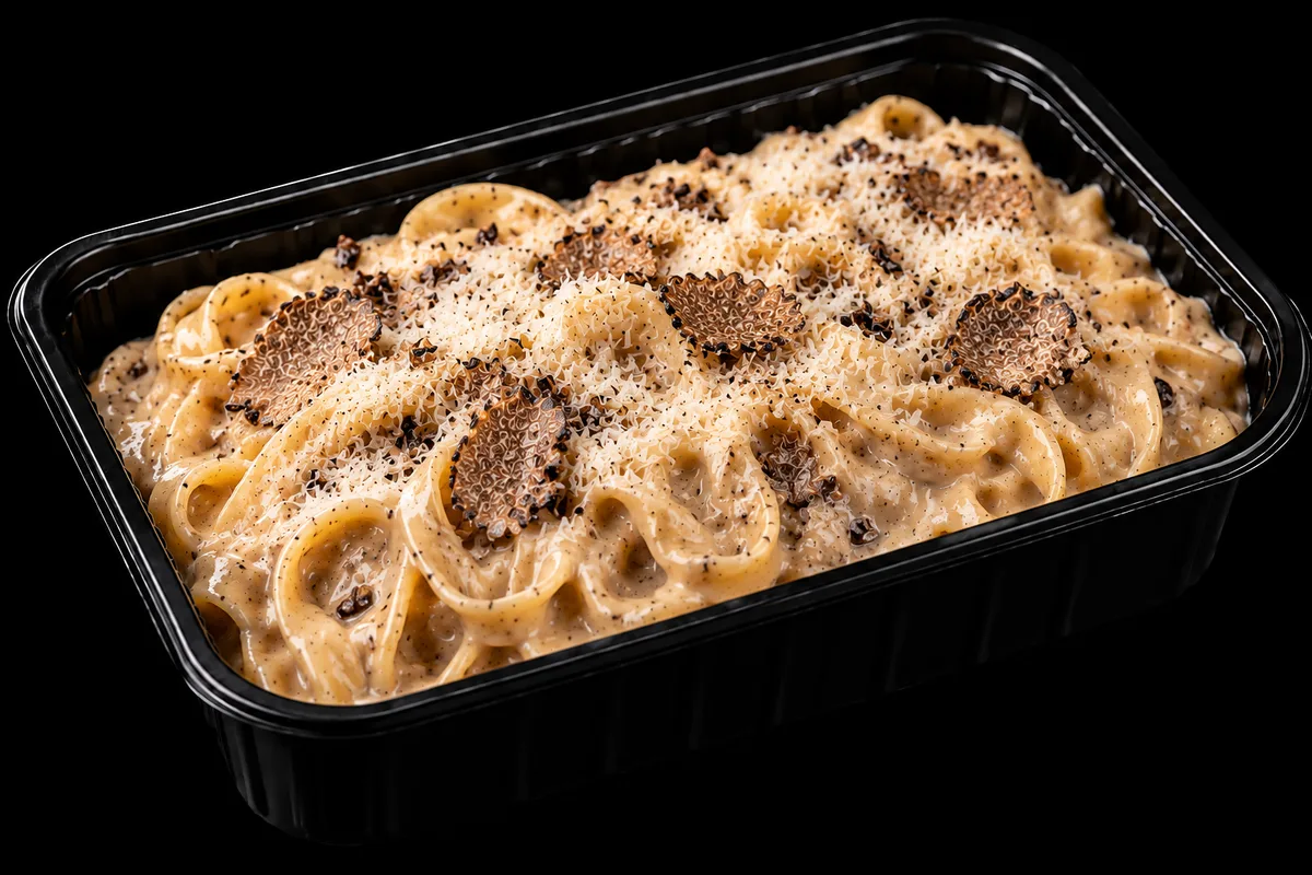 Tagliatelle cu sos de trufe și parmezan